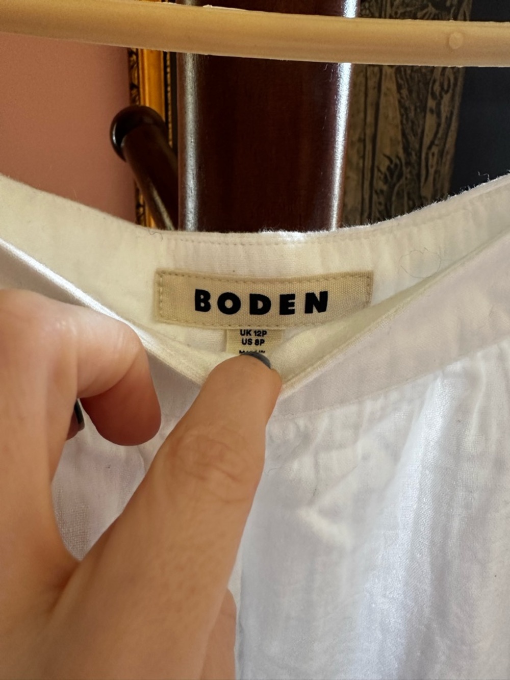 Boden White Tiered Skirt with Pink, Green, Yellow & Blue Trim - Picture 5 of 6